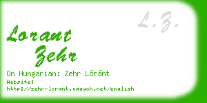 lorant zehr business card