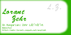 lorant zehr business card